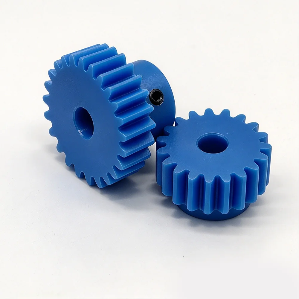 1PCS 1.5M Nylon Spur Gear 12/13/14/15/16/17/18/19/20/21/22/23/24/25/26/27 Teeth Blue Plastic Gear for Industrial Drive