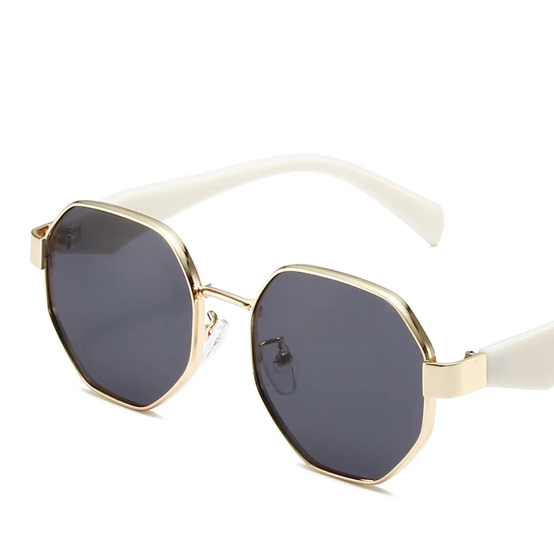 New Retro Sunglasses Women Fashion Polygonal Metal Frame Sunglasses Men Luxury Brand Designer Decorative Sun Glasses Uv400