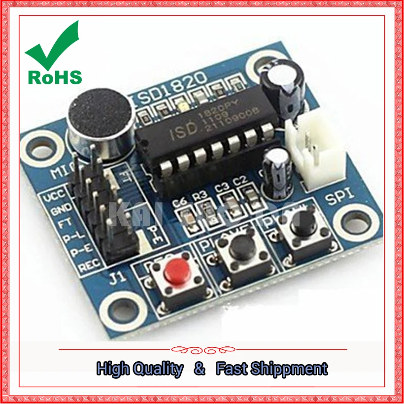 Модуль записи ISD1820, плата голосового модуля и воспроизведение с микрофонной головкой