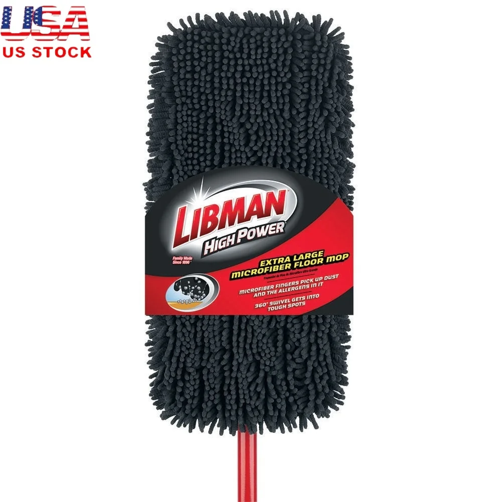 Fregona de suelo de microfibra seca y húmeda Extra grande, cabezal giratorio de 360 grados, almohadilla de limpieza lavable a máquina reutilizable, superficies de madera dura
