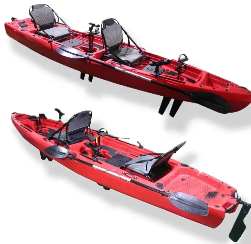 

Outdoors Durable Two Person Fishing Flap Pedal Drive Tandem Kayak