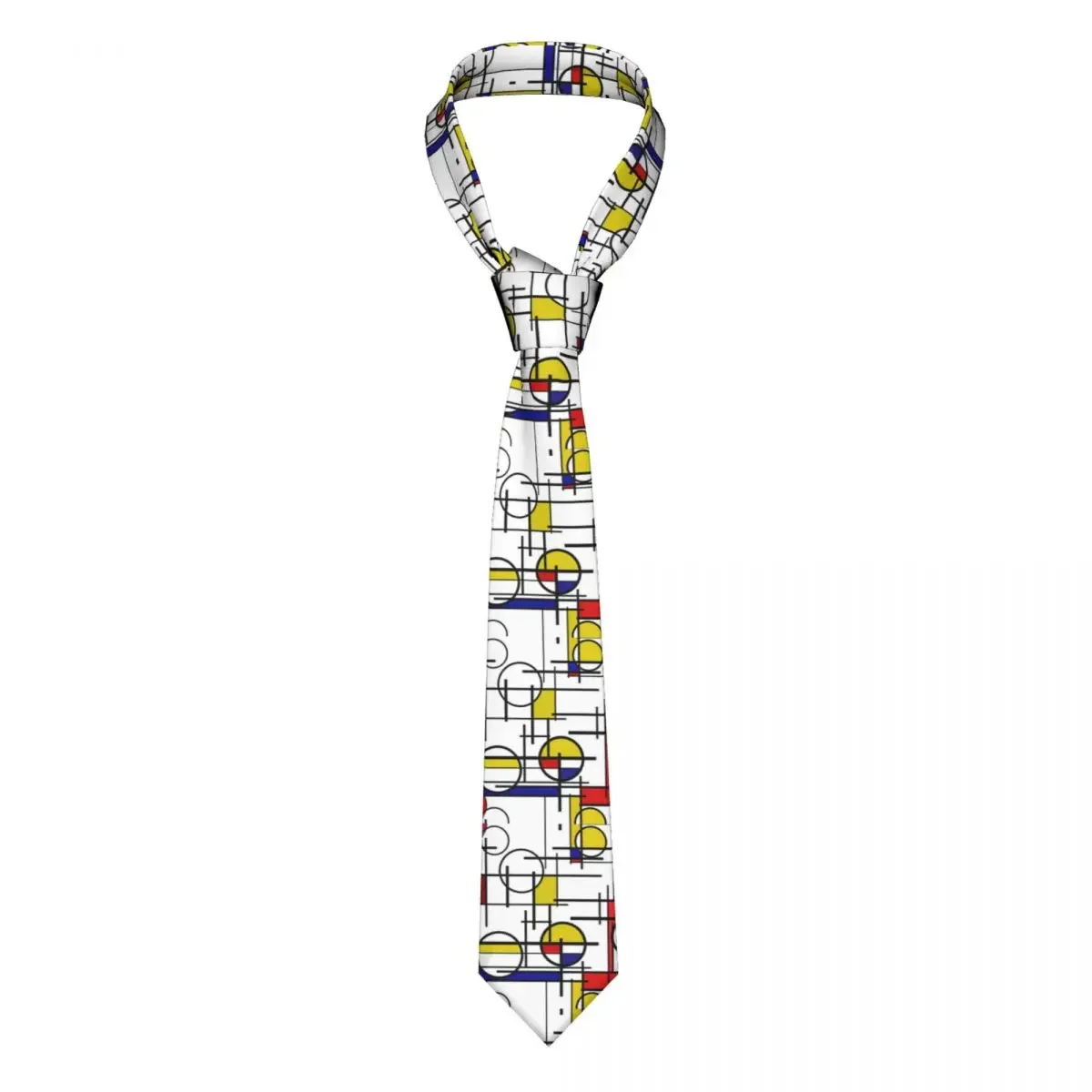 

Mondrian Pattern Abstract Geometric Art Necktie Men Women Polyester 8 cm Neck Tie Casual Narrow Daily Wear Cravat Wedding Gift