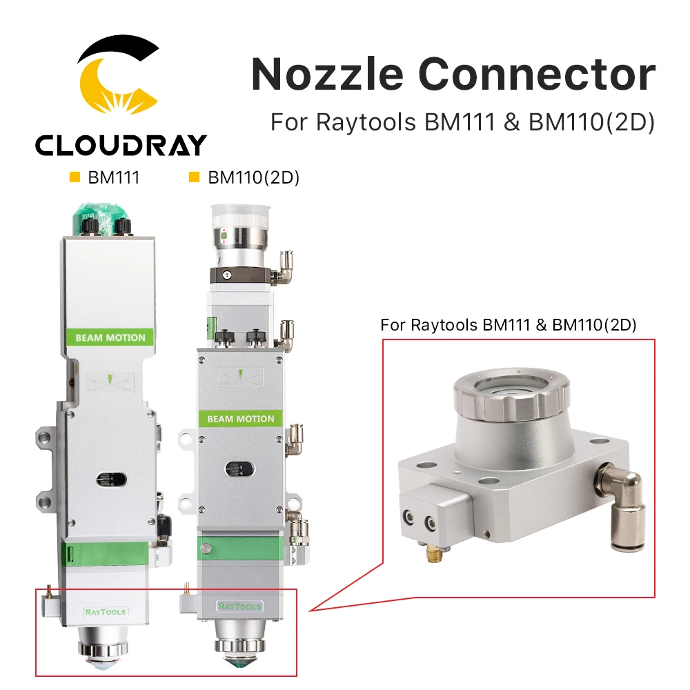 Cloudray Raytools 레이저 헤드 노즐 커넥터, 파이버 레이저 1064nm 절단기용, BM111 및 BM110(2D)