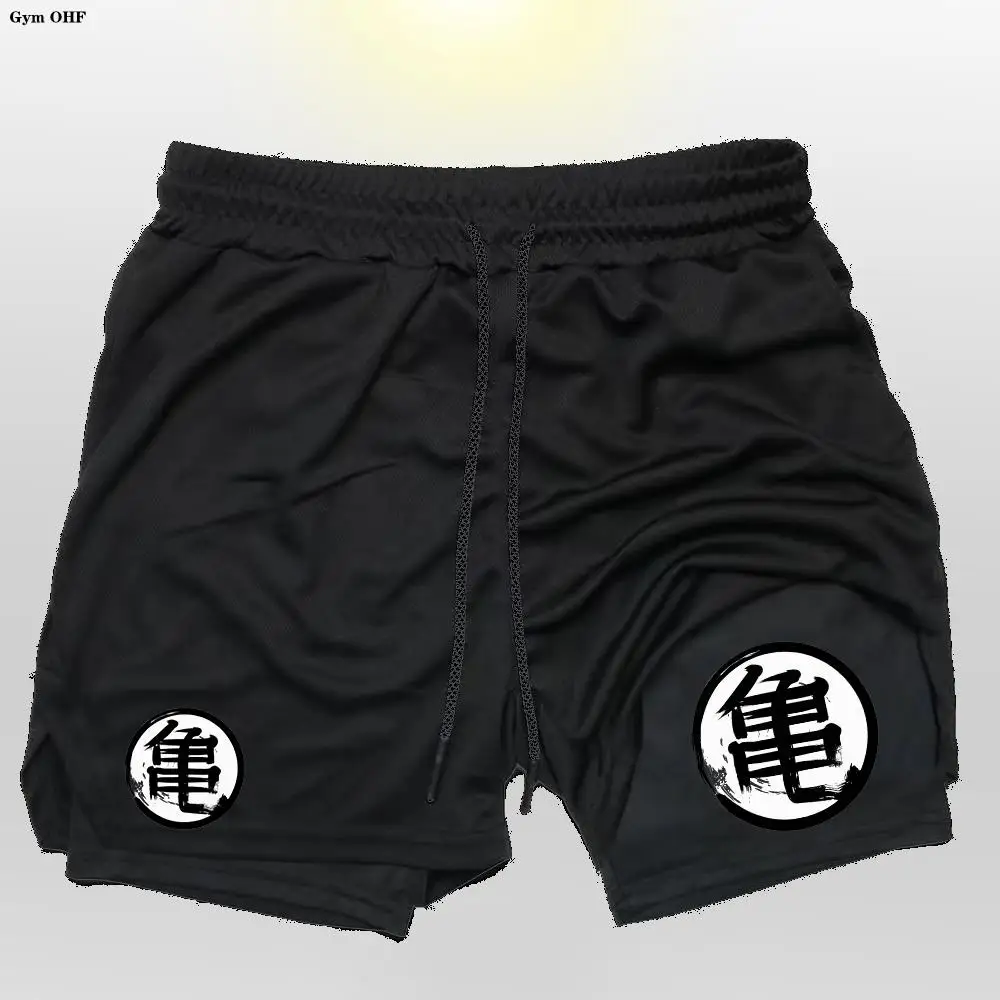 Z Goku Anime Sweatpants Shorts Men Gym Running Quick Dry Sport Outdoor Training Summer 2 In 1 Short Pants