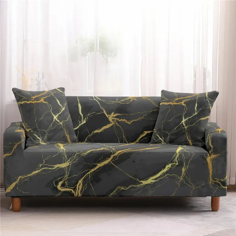 1/2/3/4 Zits Marmeren Print Elastische Sofa Cover, Volledig Bedekt En Gemakkelijk Te Bedekken Sofa Cover, Volledig Bedekt En Anti-Fouling