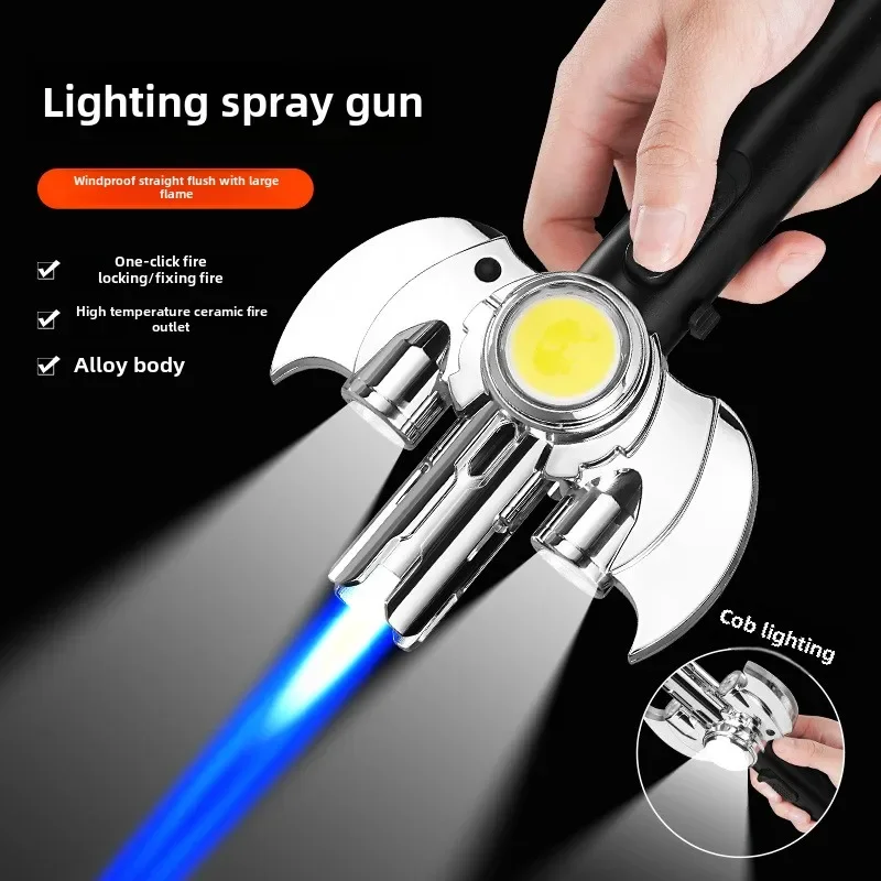 New Multifunctional COB Lighting Inflatable Lighter Outdoor Fishing and Camping Tool Spray Gun Igniter Men's Outdoor Tool Gift