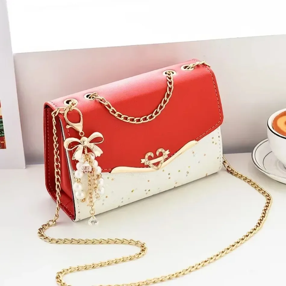 

1 Pcs Versatile New Cute and High-end Handbag for Female College Students Fashionable and Versatile Chain Crossbody Shoulder Bag