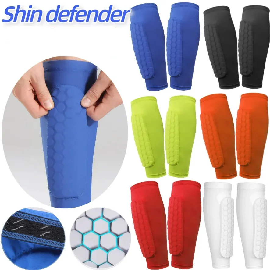 

Shin Guards with Honeycomb Pads Football Shin Pads Ergonomic Lightweight Calf Protective Gear for Boys Girls Men Women