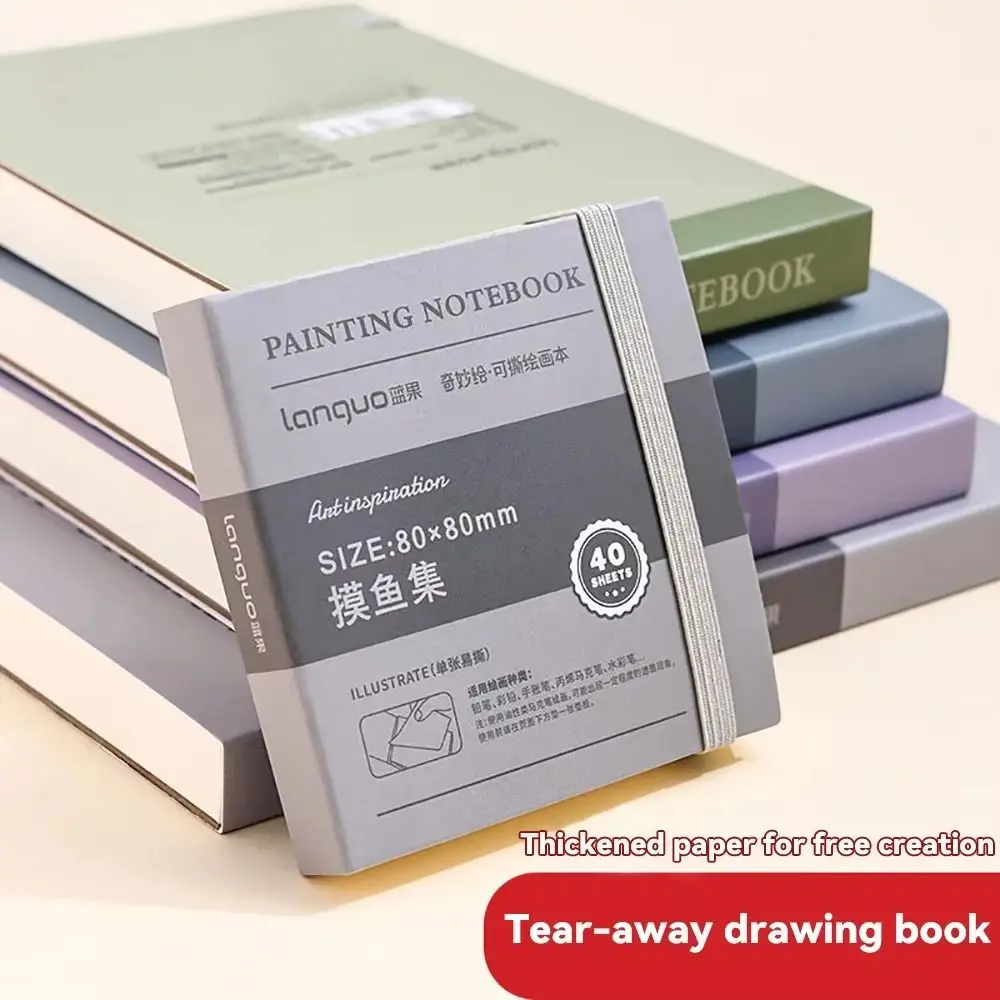 

Thick Paper Tearable Drawing Notebook Classic Hardcover Sketchbook Handbook Stationery Professional Mini Drawing Book Student