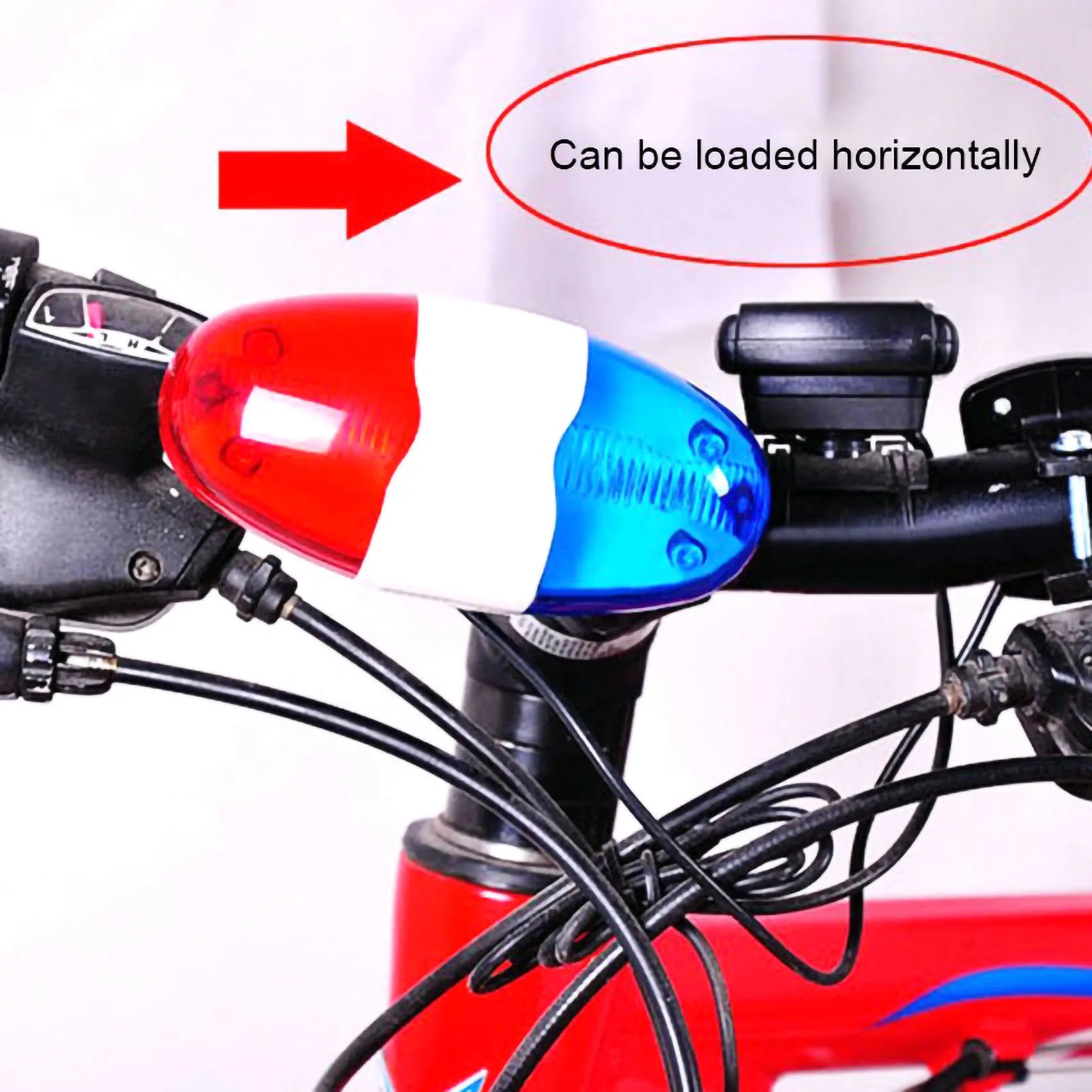 Electronic Siren Bicycle Bell for Kids, 4 Tone Horn, 6 LED Light, Sinos, Acessórios de bicicleta