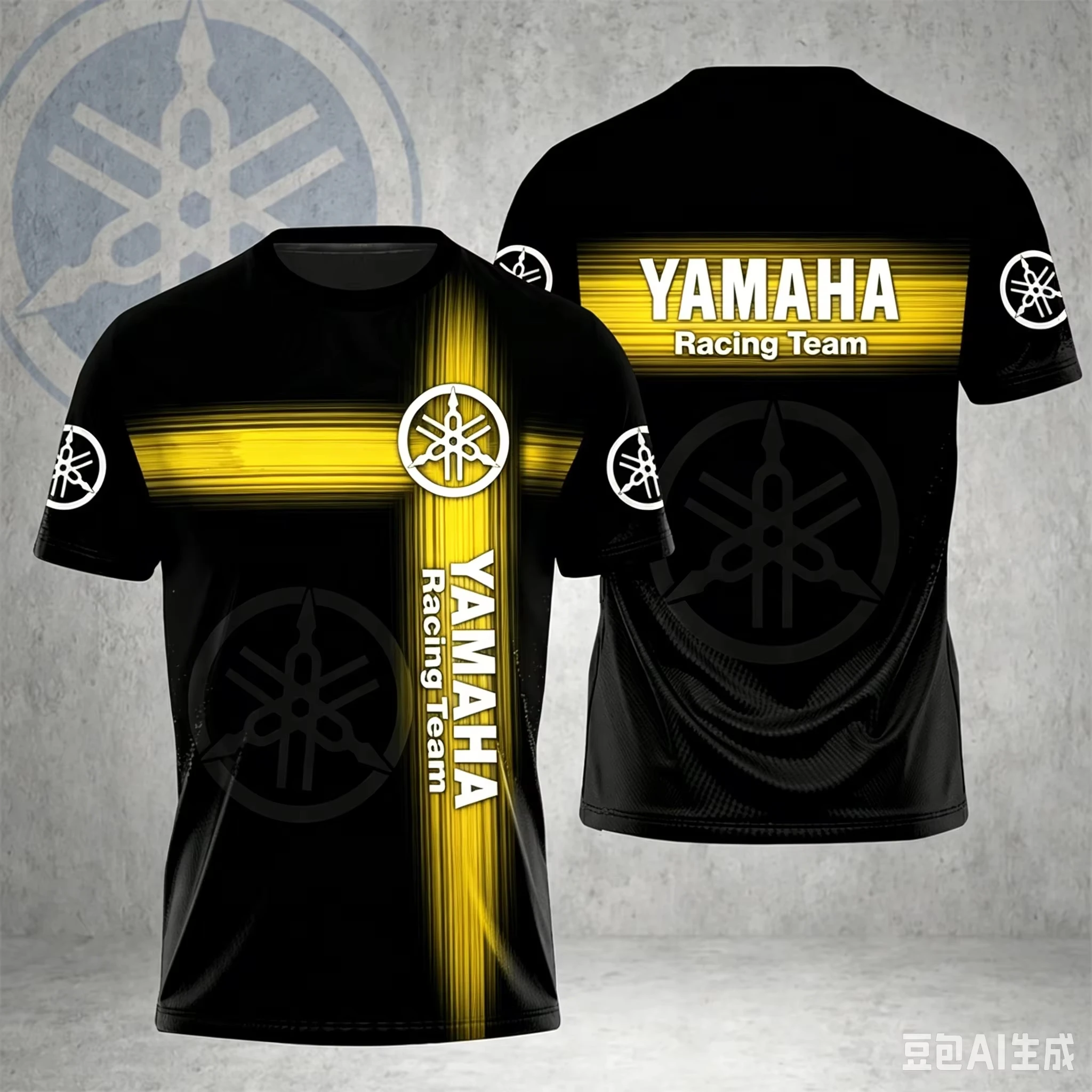 Neues SOMMER-NEUHEIT 2026 Herren-T-Shirt Lässiges Kurzarm-T-Shirt Atmungsaktiv mit 3D-Motorrad-Druck – Detail 6
