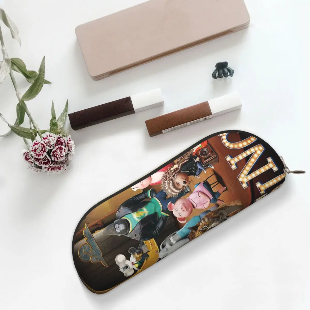 Sing 2 مقلمة حامل أقلام تخزين لوازم القرطاسية سعة كبيرة صندوق القلم حقيبة أقلام رصاص لمدرسة الأطفال