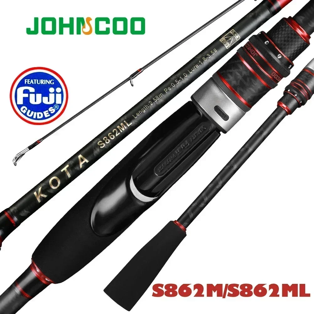 Full Fuji Ring K guide Japan Quality 2.58m ML M Pe 0.4-1.2 Egi Squid Lure Spinning Rod Squid Size #2-3.5 Spinning Rod