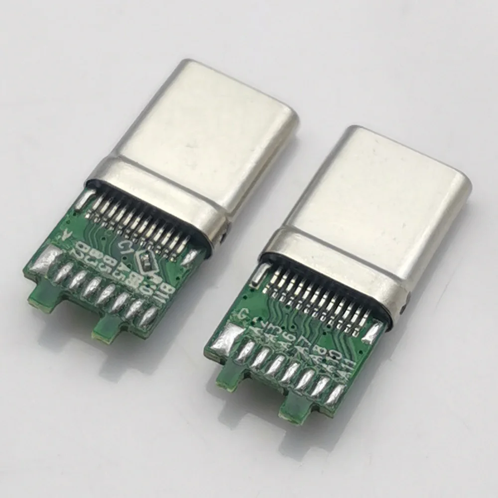 2-10 sztuk USB TYPE-C męskie złącze 24Pin płytka drukowana szybkie ładowanie drut spawalniczy wtyczka ładowania 16 złącza lutowane z kondensatorem 10NF — zdjęcie 5