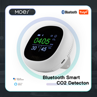 MOES Bluetooth Tuya Smart 3 In 1  CO2 Meter Digital Temperature Humidity Sensor Air Quality Monitor Detector with Alarm Clock