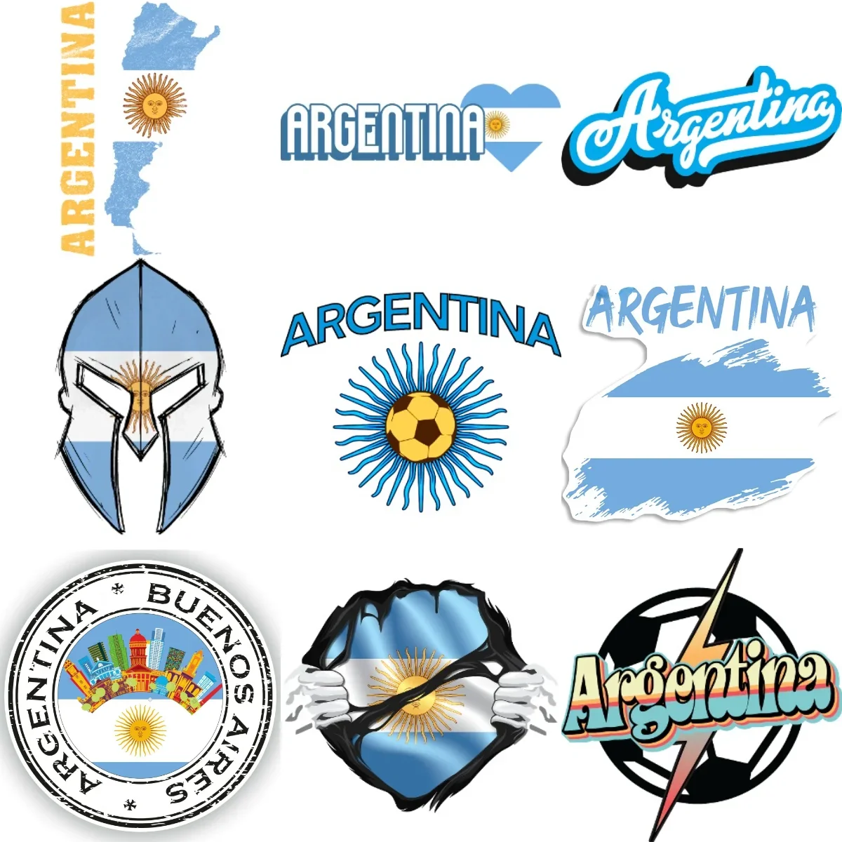 

Argentina Flag Map Emblem Creative Stickers for Car Bicycle Motorcycle Windshiel Helmet Wall Window Decoration Accessories