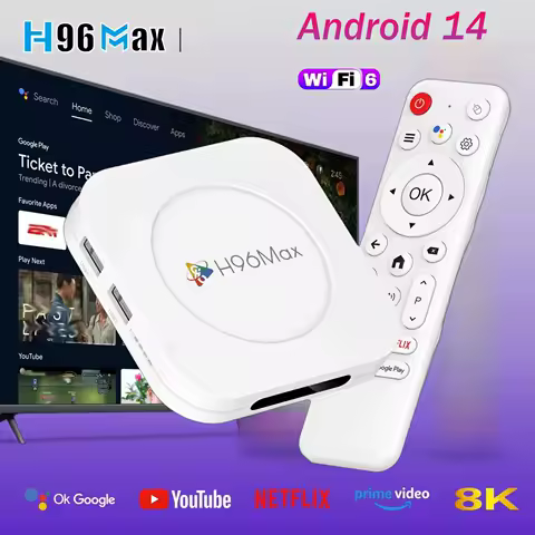 Smart TV Box H96 MAX M1 PLUS Android 14 TV Box 4GB 128GB Wifi6 4K 8K Video Set Top Box Voice Assistant Media Player TV Box