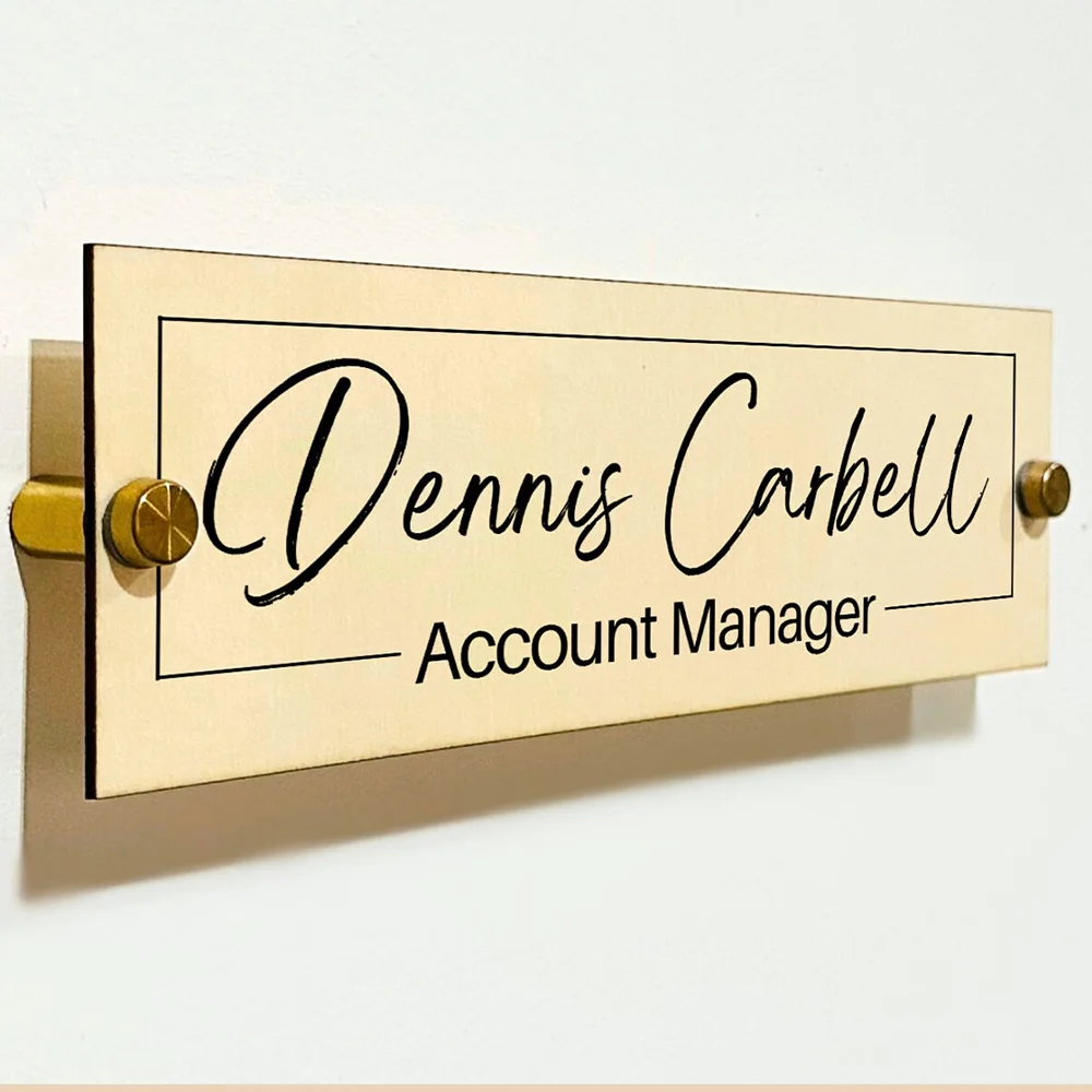 Señal de puerta de madera personalizada, accesorio versátil personalizado de estilo americano, 1 ud. |   Nombre grabado con láser, regalo personalizado DIY para el hogar Dai