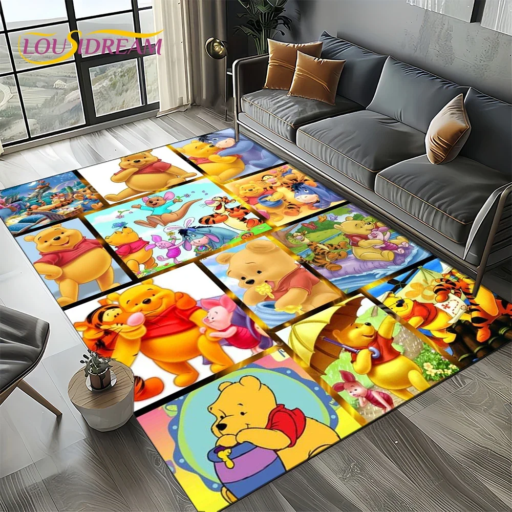 3D roztomilá winnie pooh medvěd kreslený koberec kobereček pro ložnice žití pokoj domácí pohovka ozdoba, dítě hra velký dekorace podlaha rohož dar