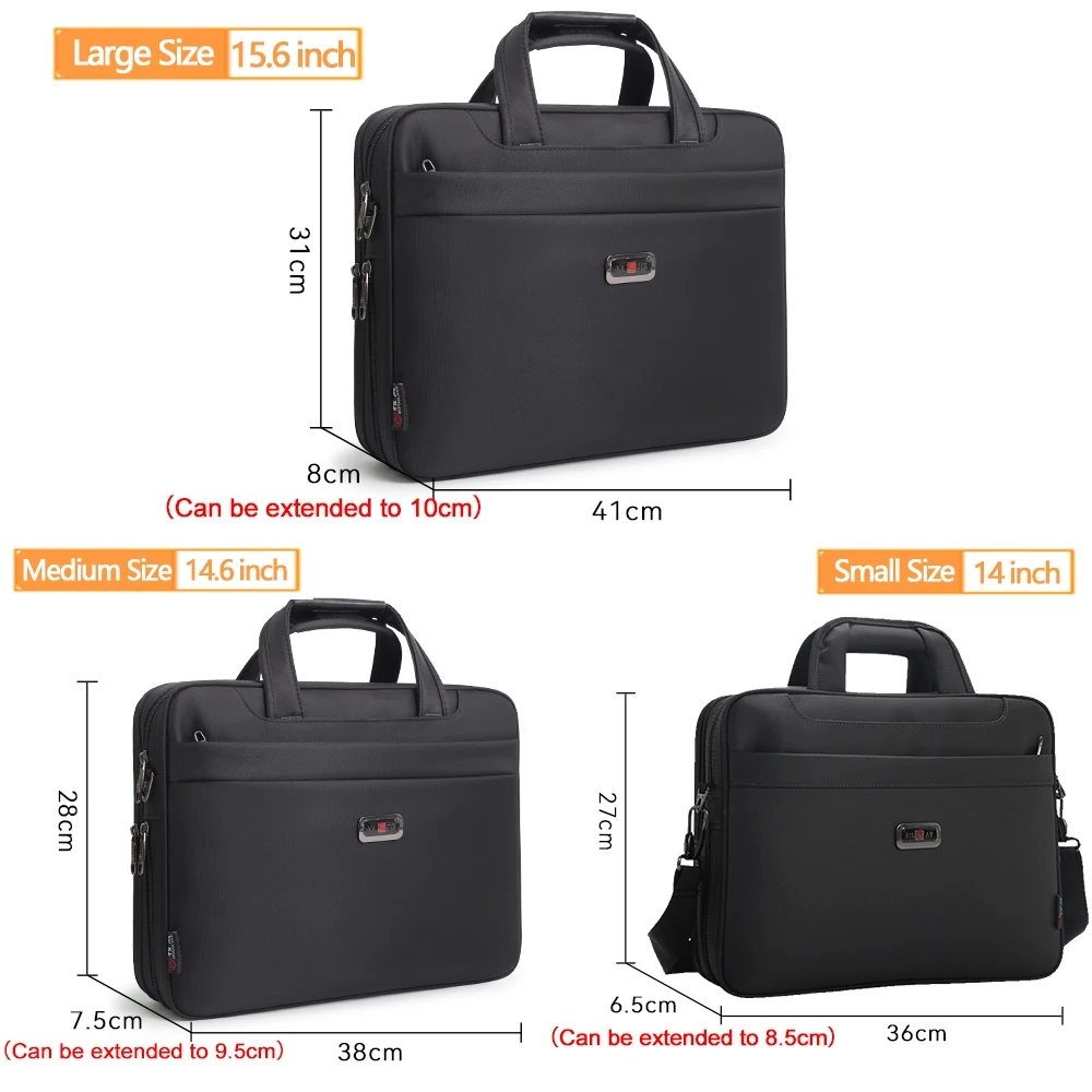 Large Capacity Briefcase Bag Men Business Bag 15.6 14 inch Laptop Bag Shoulder Bags Canvas Handbags Messenger Work Tote Bag