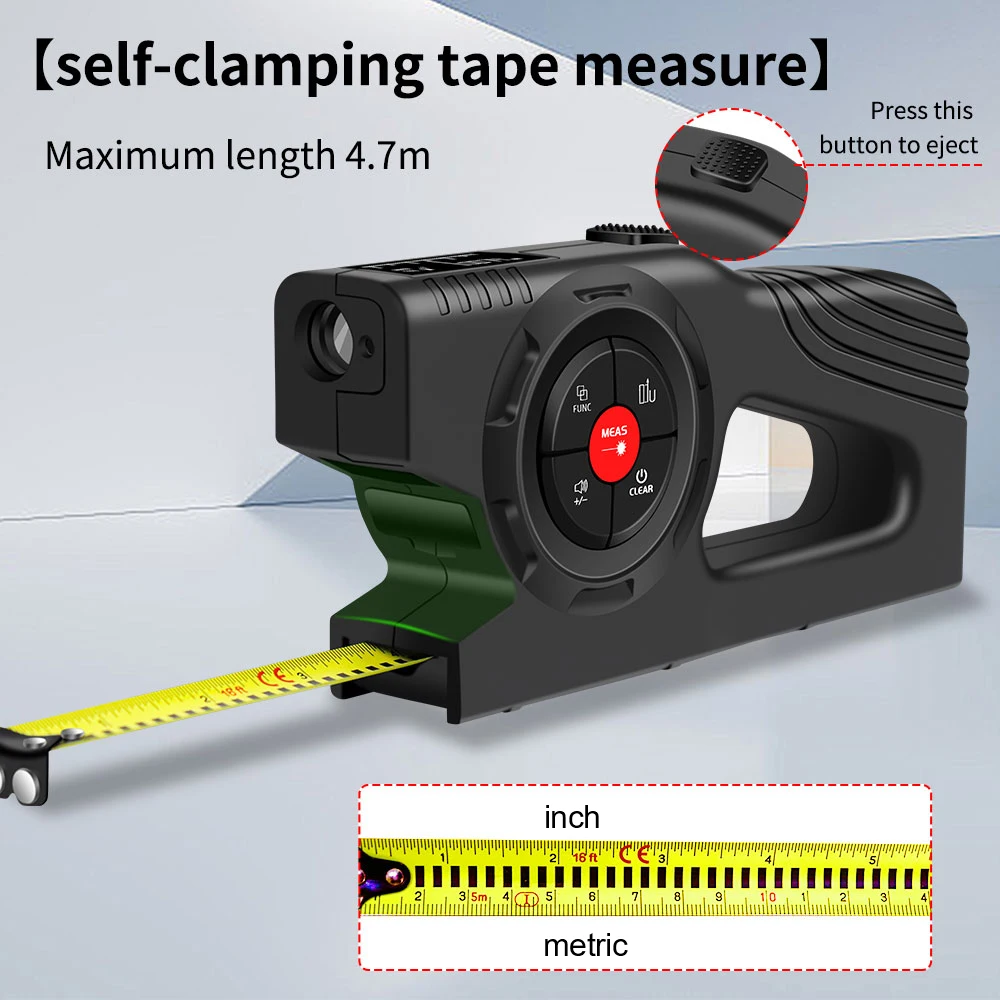 Snakol medidor de distância digital 50m 70m 100m 120m telêmetro régua eletrônica fita laser medida com marcação de linha laser verde