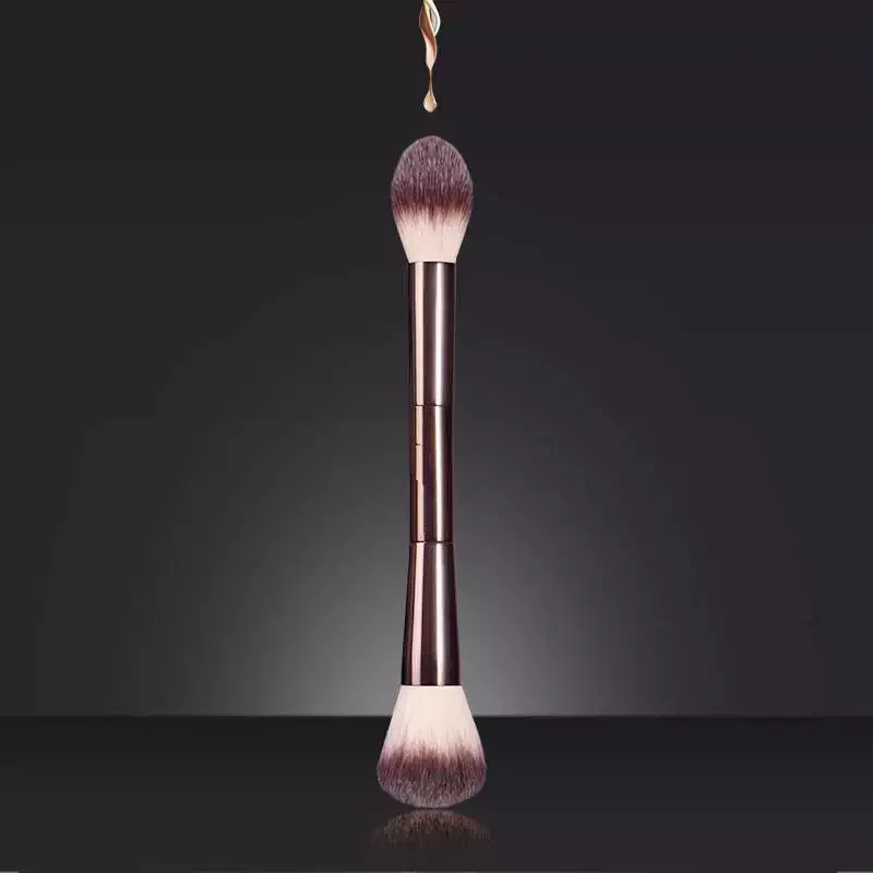 Fashion Makeup Brush with Box Lighting Edit Brush Soft Fiber Hair Double Head Highlight Hourglass Design Single Face Brush
