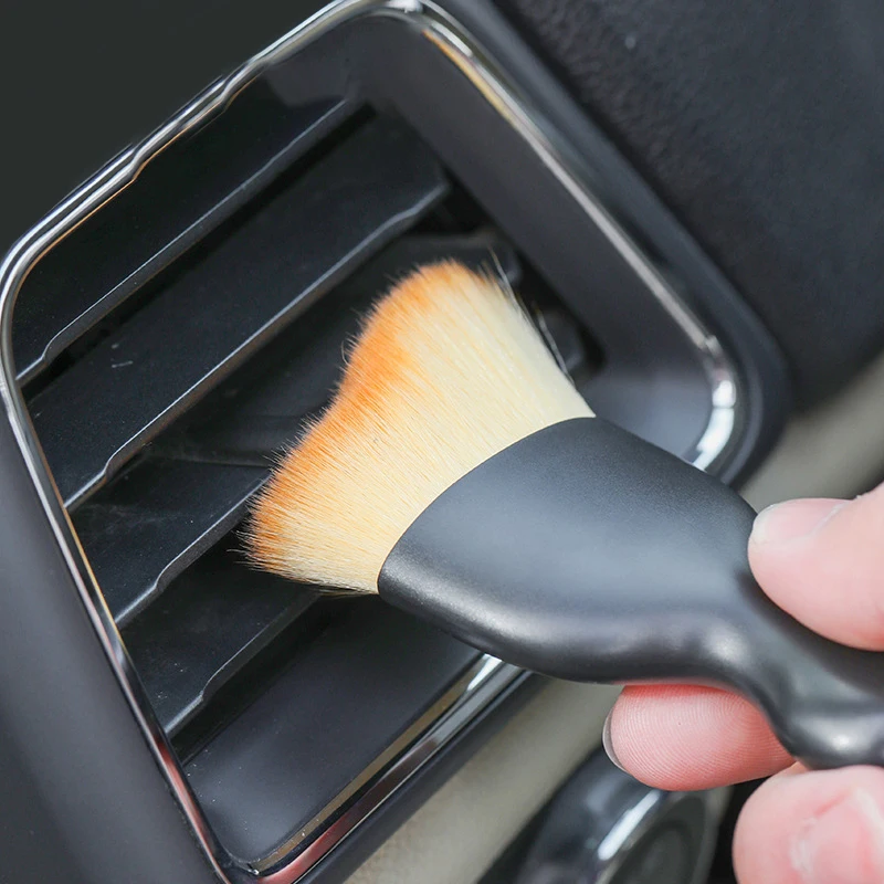 1Pc Car Interior Cleaning Tool Air Conditioner Air Outlet Cleaning Brush Car Brush Car Crevice Dust Removal Artifact Brush