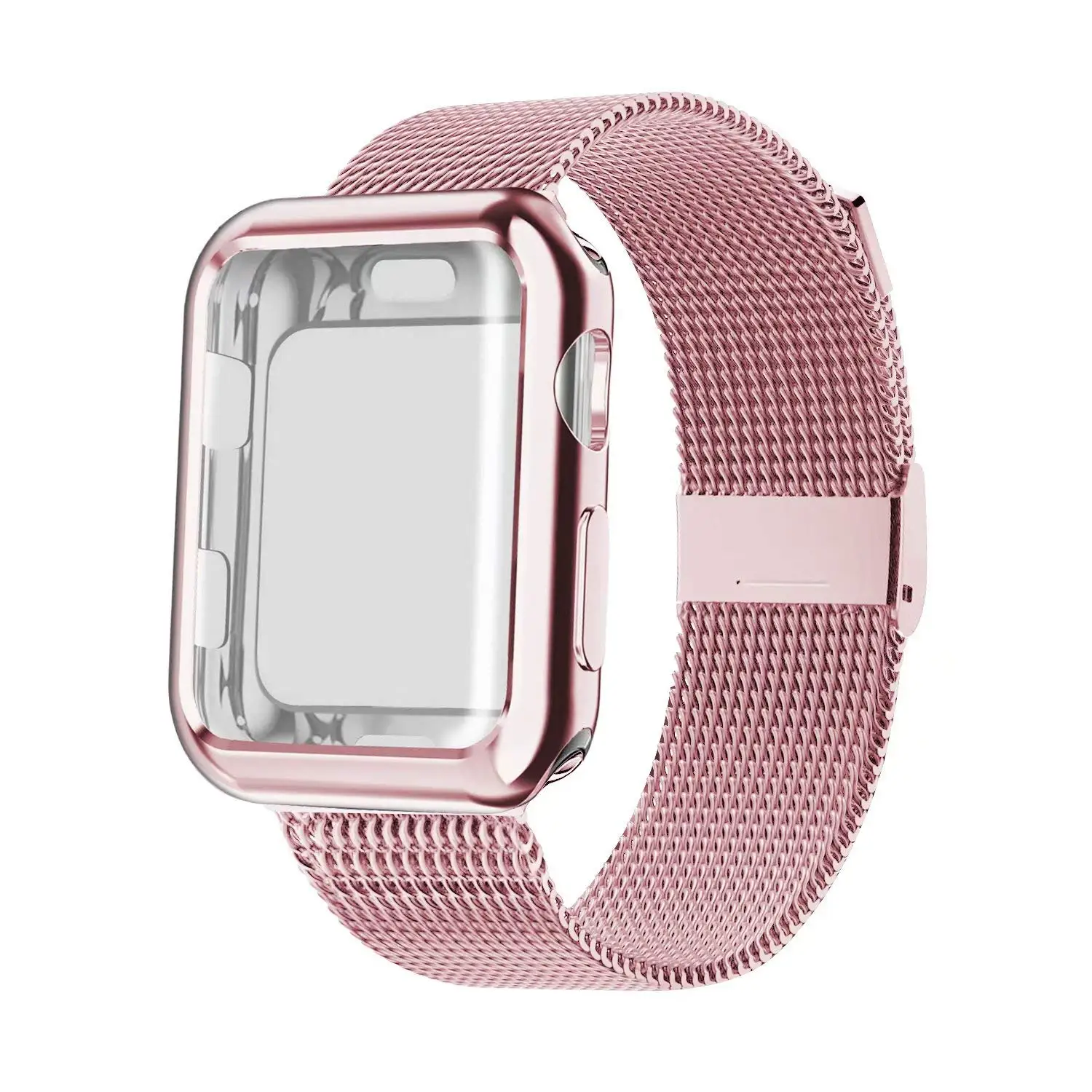 

Case+Strap For Apple Watch band 45mm 41mm Mlianese Loop 42mm 38mm 44mm 40mm correa pulseira bracelet iwatch series 5 4 3 SE 6 7