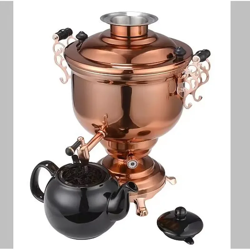 Retro Stainless Steel Electric Kettle Cordless Tea Maker Household Water Boiler Fast Heating Teapot for Kitchen Office Use