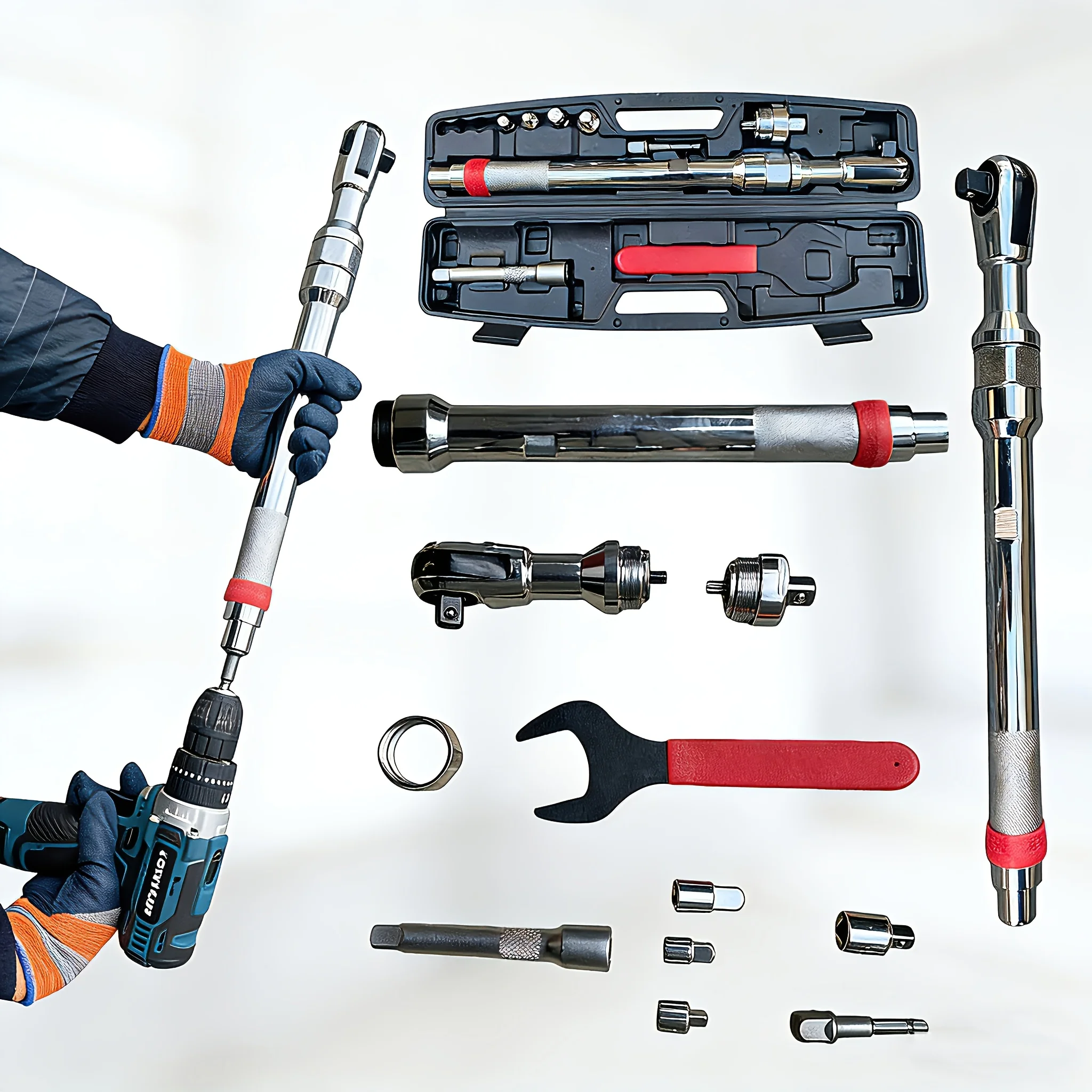 

Ratchet socket extension wrench, hand-automatic ratchet extension wrench, multi-functional automotive repair manual metal tools