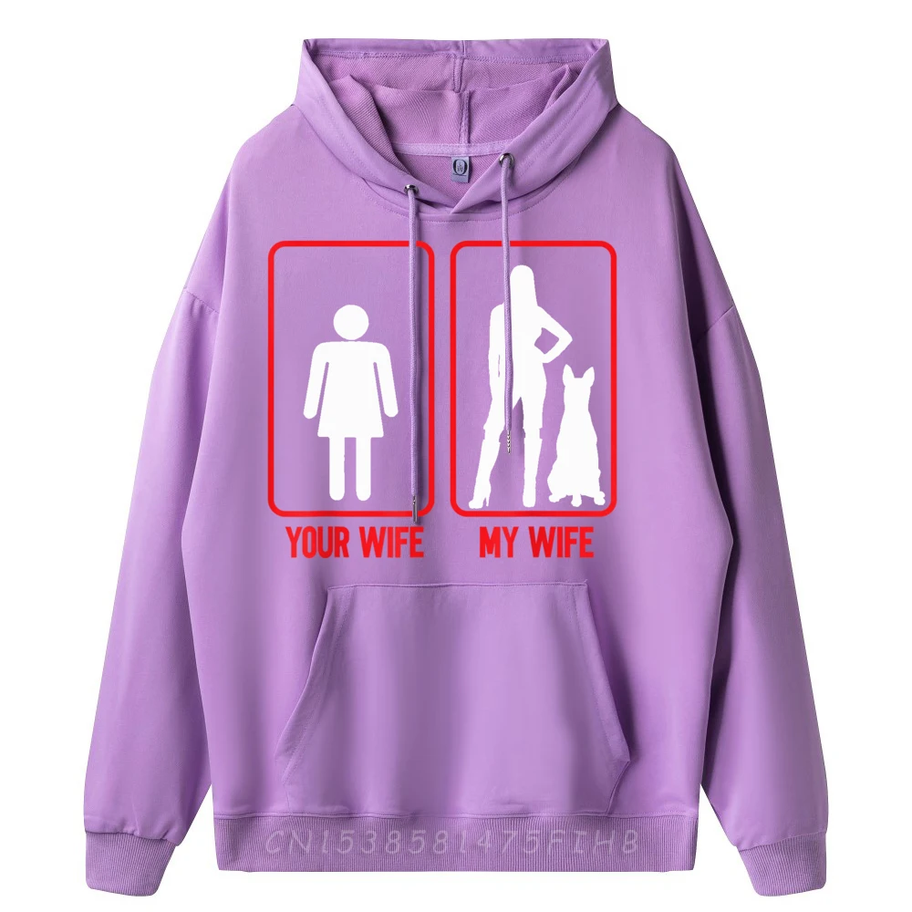 Belgian Malinois My Wife Belgian Funny Long Sleeve Gift Hoodies O Neck Man Hoodies Slogan Hoodies Father Day