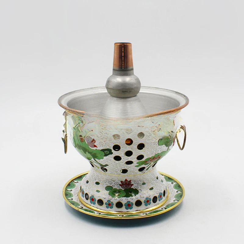 Alcohol copper hot pot, cloisonne copper hot pot, pure copper alcohol small hot, household meal hot, side stove, alcohol