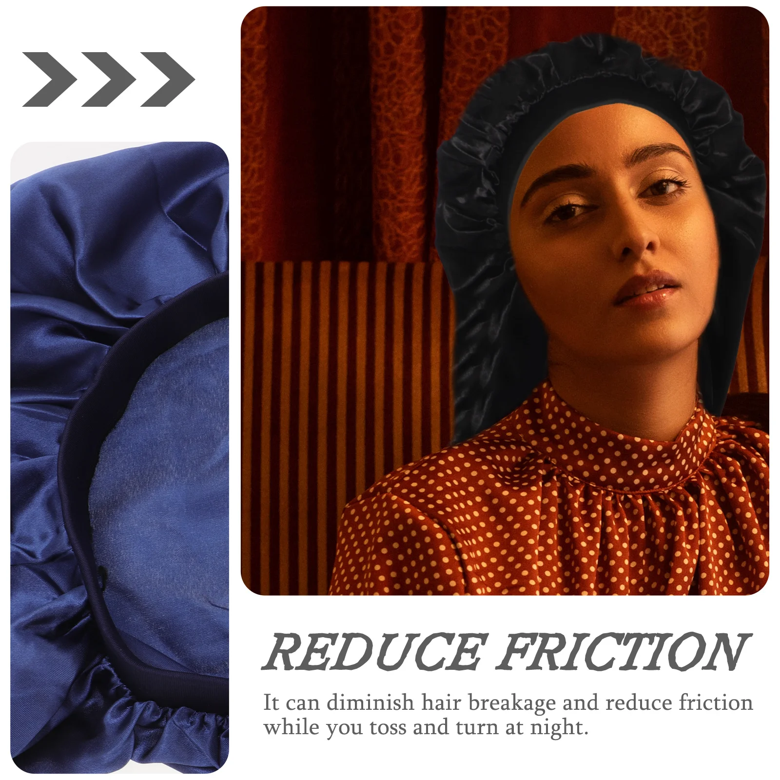 

2Pcs Women Sleeping Hat Long Hair Sleep Cap Satin Fabric Night Cover for Braids Weaves Updos Non-Slip Comfortable Fit