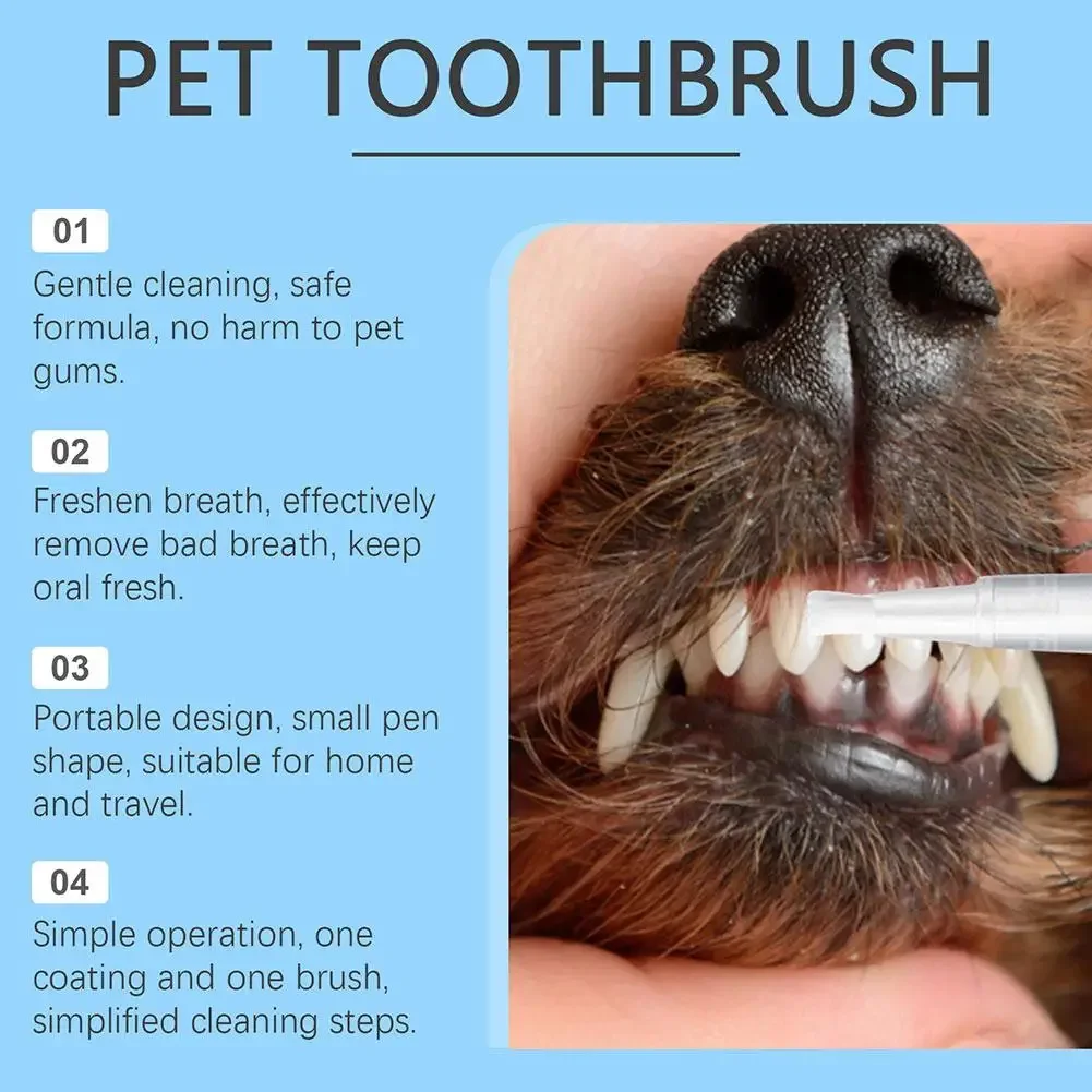 New High Quality Dog Teeth Cleaning Pen Cat/Dog Tartar Remover For Teeth Pet Dental Stain Teeth Cleaning Grooming Toothbrush Too