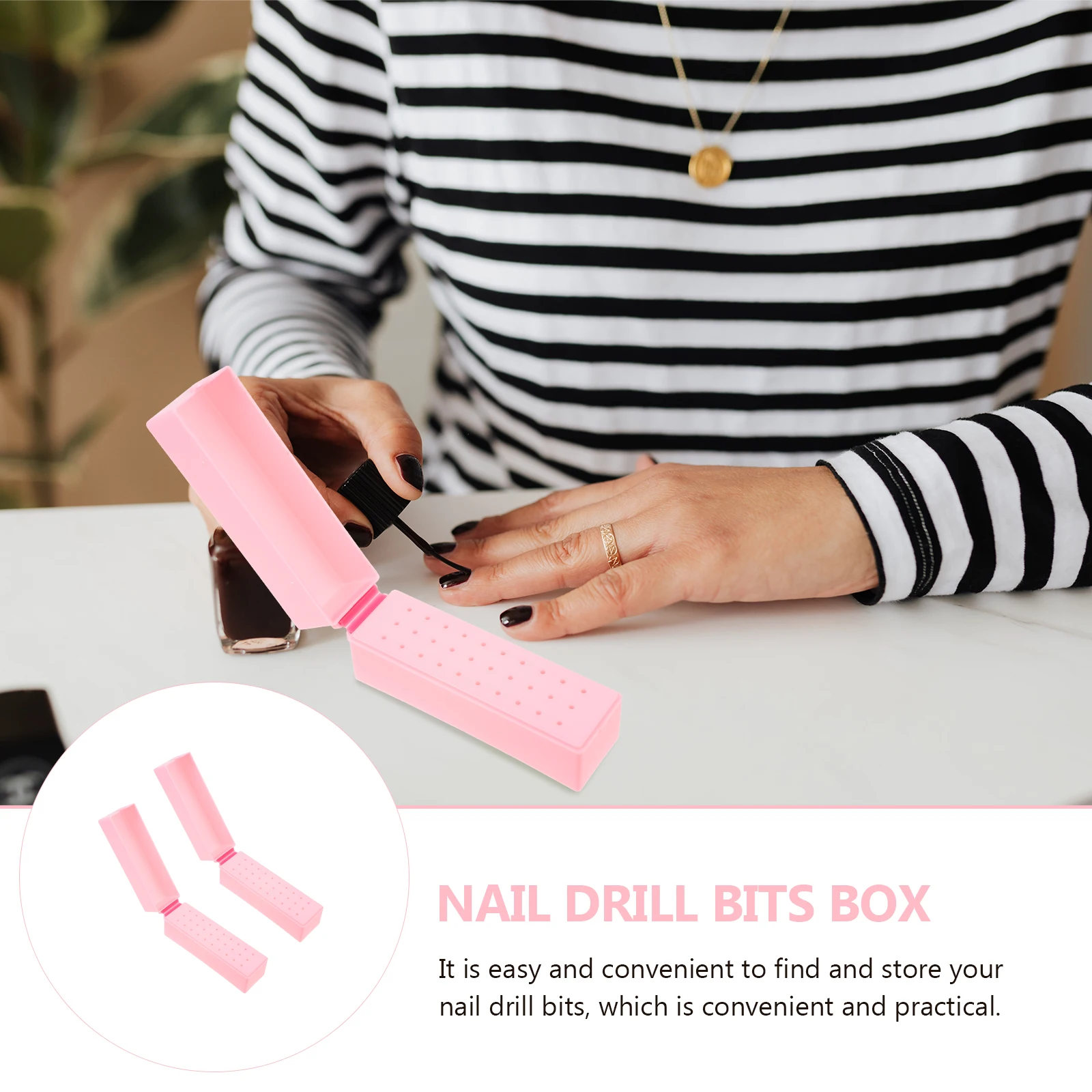 

12Pcs Nail Drill Bits Organizer Case Practical Storage Box for Manicure Grinding Heads