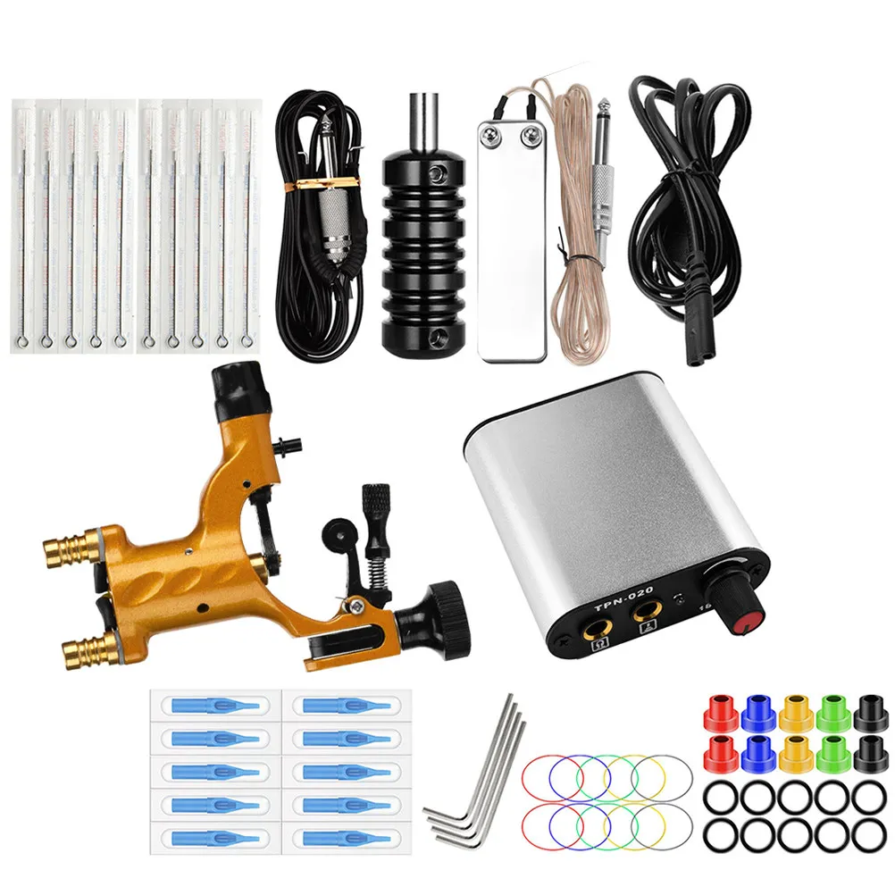 

1 Set Tattoo Kit Complete Rotary Motor Portable Stable Powerful Lightweight Professional Supplies for Artists