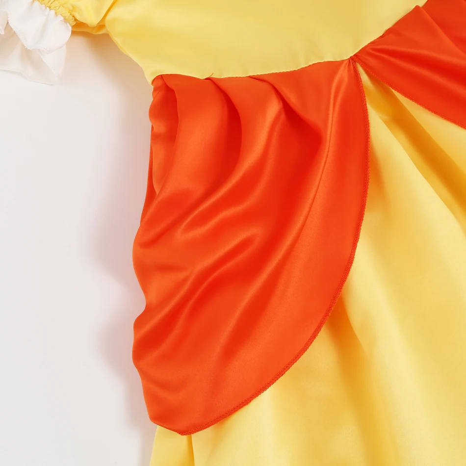 Girls Daisy Princess Yellow Layered Tulle Dress with Accessories Game Character Cosplay Costume Kids Halloween Carnival Gown image 5