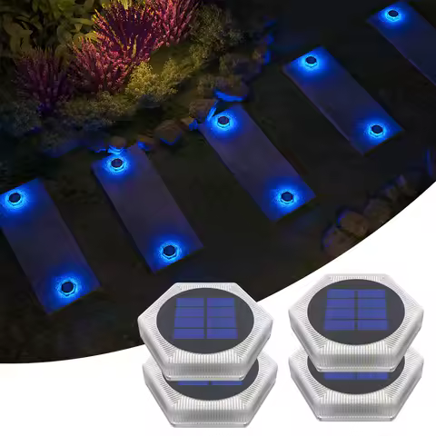 4 Pcs Solar Deck Lights LED Outdoor Lighting Garden Step Waterproof For Stairs Patio Pathway Yard Fence Wall Lamp