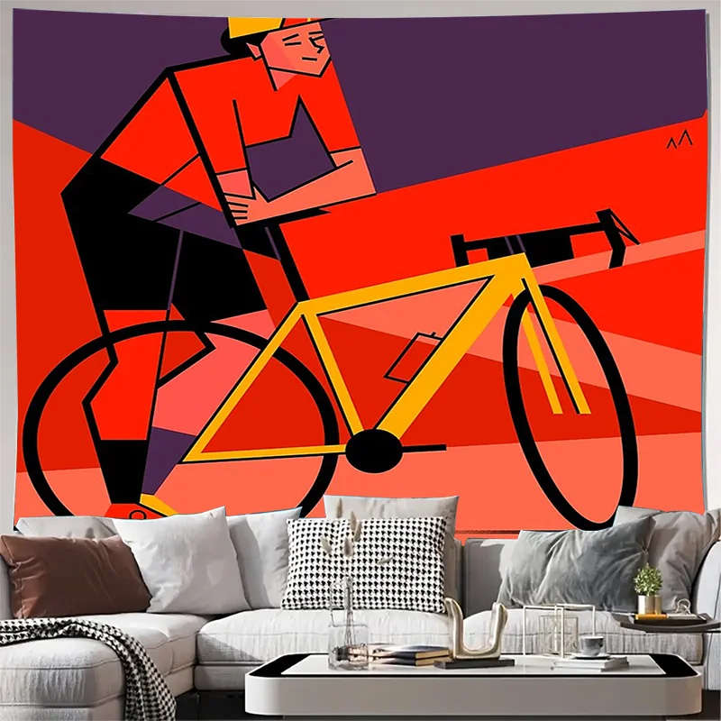 Cycling Wall Tapestry Mountain Bike Art Decor Bohemian Home Decor Room Hanging Trendy Aesthetic Gift