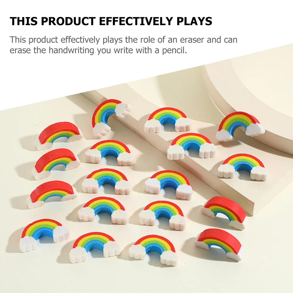 Imagem -04 - Rainbow Bridge Eraser Shaped para Crianças Desenho Borrachas Acessório Portátil dos Desenhos Animados Criança Fofa 100 Pcs