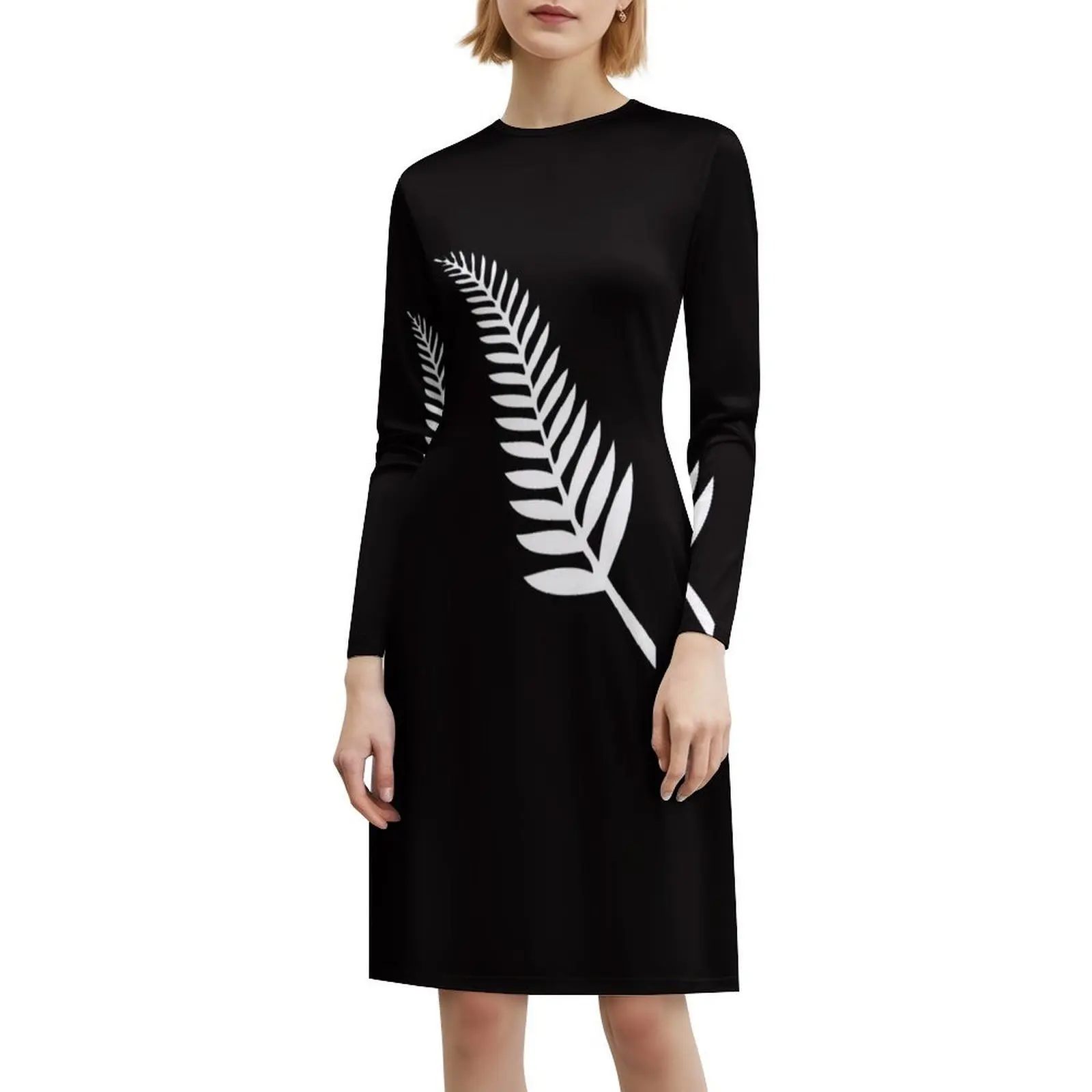 فستان سيلفر فرن نيوزيلندا بوهيمي بدون أكمام متعدد الطباعة فستان حفلات عطلة الشاطئ نيوزيلندا كيوي فضي فرن Nz Maori #6