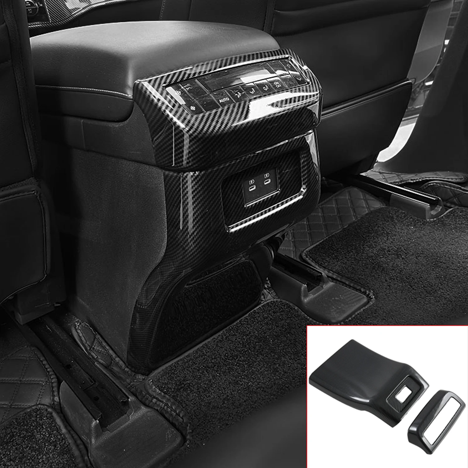 

Car Accessories For Nissan Pathfinder R53 2021 2022 2023 2024 Carbon Fiber Grain Interior Rear Air Vent Outlet Cover Trim 2pcs