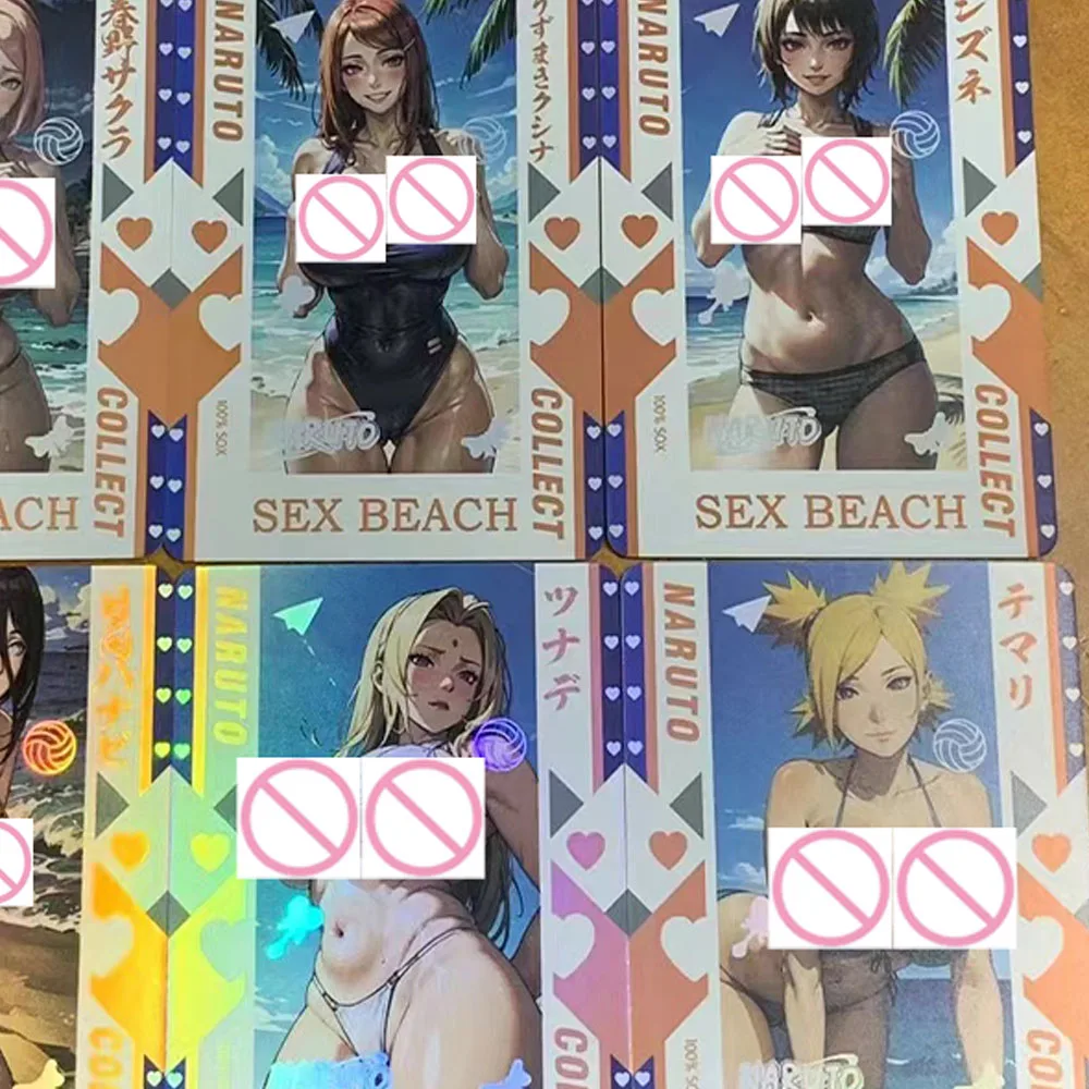 9 pz/set Anime Sexy Collection Card NARUTO Haruno Sakura Hyuga Hinata Uzumaki Kushina Big Chested Beauty Card Color Flash Gifts