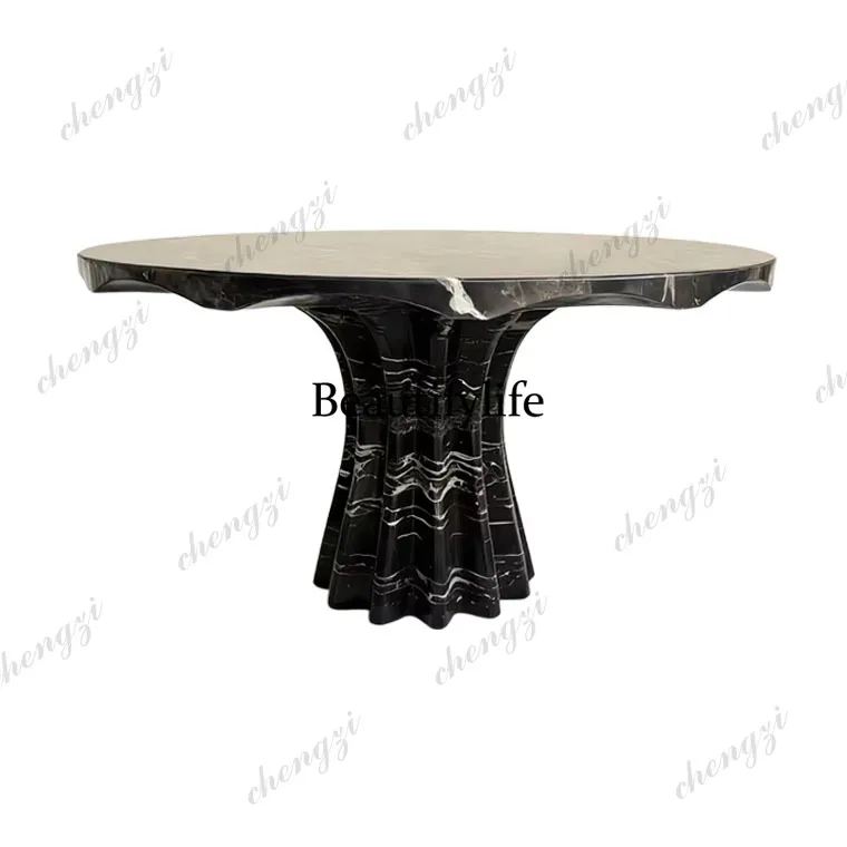 Italian imitation marble tree-shaped round table dining table hotel lobby sales office display end view table