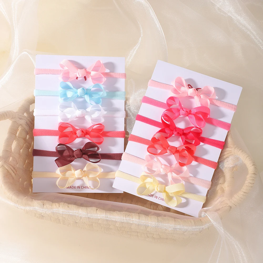 RAINBOW BOWS 3/4-teiliges Waffel-Schleifen-Strick-Stirnband-Set, sicheres elastisches Stirnband, bequemes Haarband für Babys, zum Tragen als Kopftuch – Detail 13