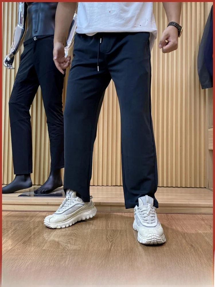 

Удобные, приятные для кожи мужские повседневные брюки прямого кроя, осеннее новое поступление, универсальные повседневные брюки свободного покроя с эластичной резинкой на талии