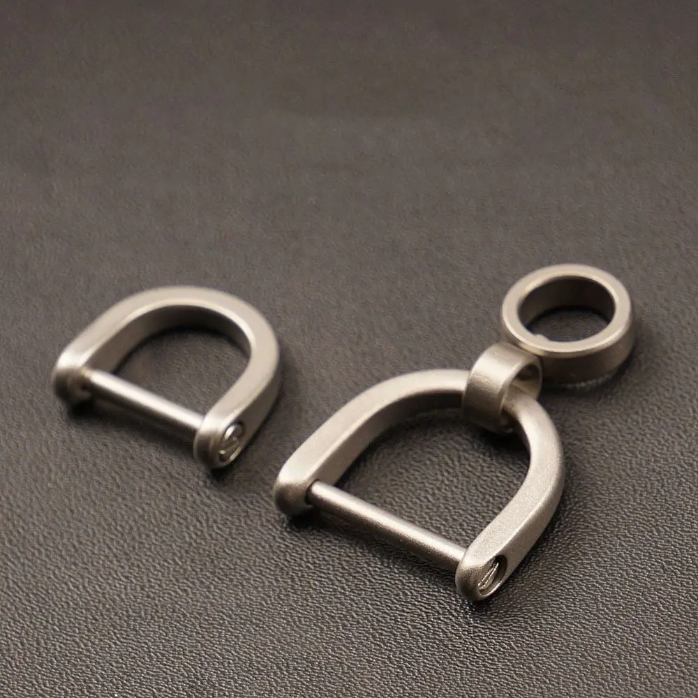 Titanium Alloy Outdoor Bracelet Buckles Horseshoe Buckles Carabiner D Bow Staples Shackle Key Ring Keychain Hook Buckles view 2