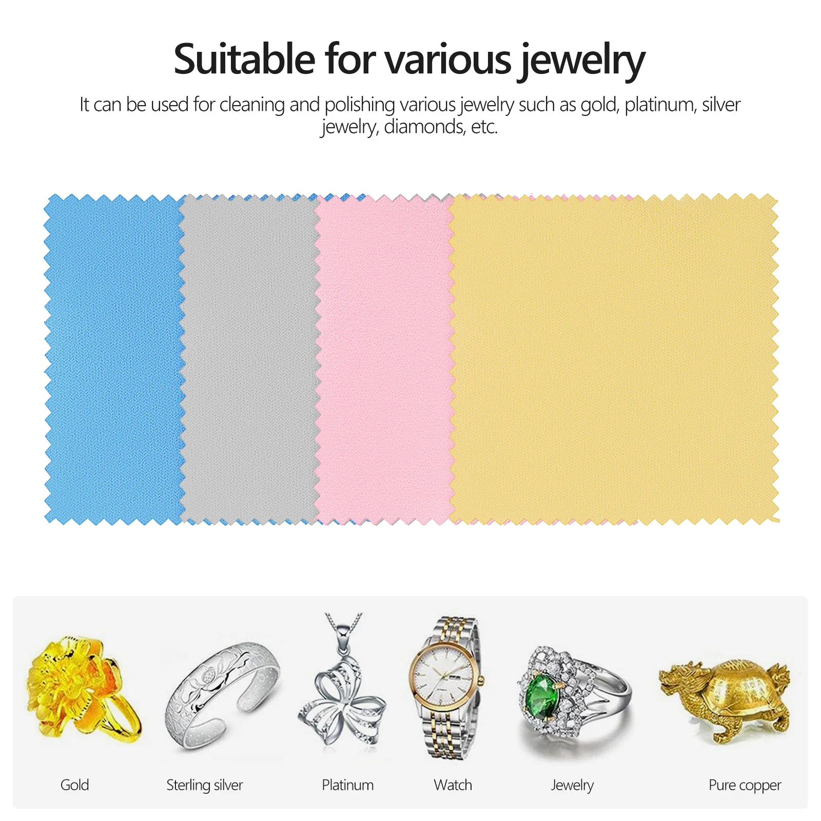 200pcs Jewelry Cleaning Cloths Silver Polishing Rags Gold Diamond Lens Wipes Maintenance Supplies Durable Soft Portable