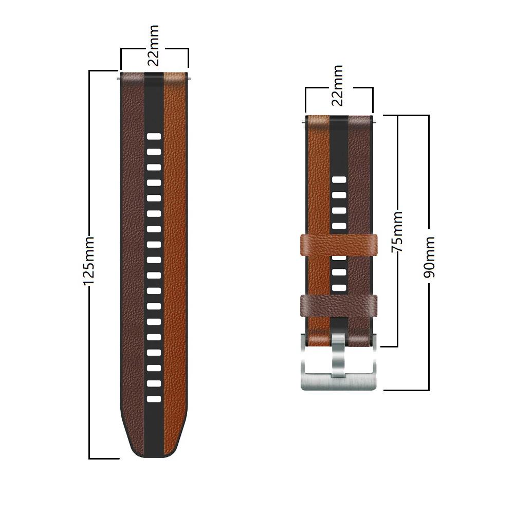 Leather Silicone Strap 22mm Watchbands For Xiaomi Mi Watch S1 Pro /S1 Active Color 2 /Mi Watch S2 46mm 42mm Belt Bracelet Correa