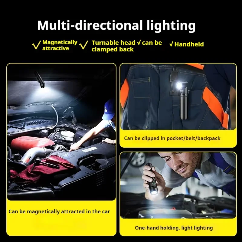 شعلة عمل مغناطيسية جديدة من فيليبس 2025، 90 °   كشافات أمامية دوارة للطوارئ، ضوء زاوية مغناطيسي لجميع أنواع الأعمال الاحترافية